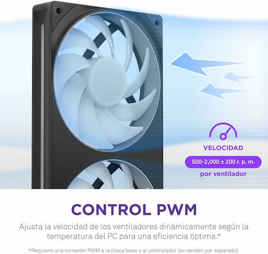 NZXT F280 Core Case Fan (2000rpm / 98.61cfm) με RGB Φωτισμό και Σύνδεση 4-Pin PWM / 4-pin NZXT RGB