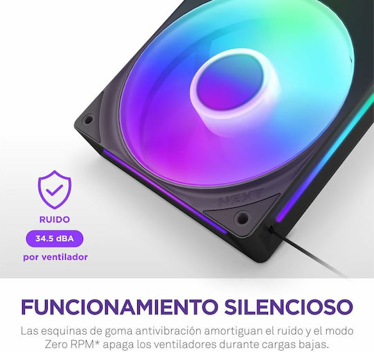 NZXT F280 Core Case Fan (2000rpm / 98.61cfm) με RGB Φωτισμό και Σύνδεση 4-Pin PWM / 4-pin NZXT RGB