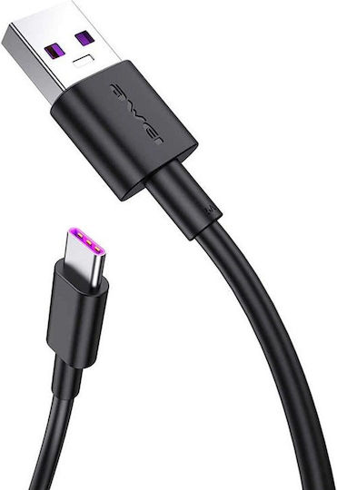 Awei Редовна USB 2.0 до микро USB кабел Черен 1м (888032) 1бр