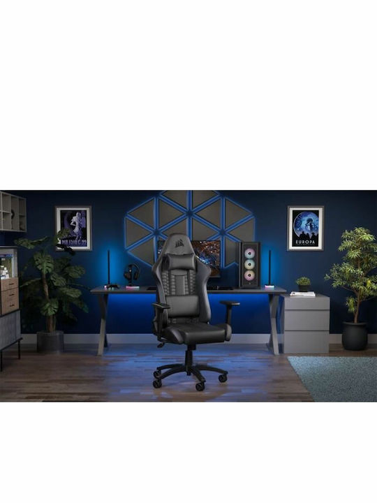 Corsair TC100 Relaxed Artificial Leather Gaming Chair with Adjustable Arms Black