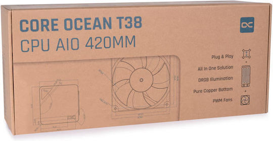 Alphacool Core Ocean T38 AIO Υδρόψυξη AIO CPU με 3 Ανεμιστήρες 140mm