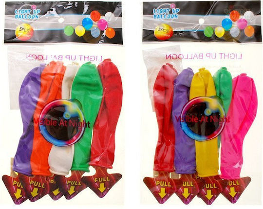Σετ 5 Μπαλόνια Γενεθλίων Πολύχρωμα Colorful με Led 30εκ.