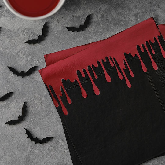 Χαρτοπετσέτες Μαύρες για Halloween Party 16τμχ