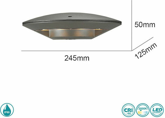 Sun Light Wall-Mounted Outdoor Ceiling Light LED IP54 with Warm White Light
