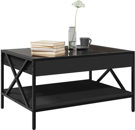 Rechteckiger Beistelltisch Glas Schwarz M70xB50xH38cm