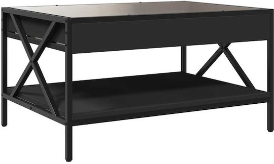 Rechteckiger Beistelltisch Glas Schwarz M70xB50xH38cm