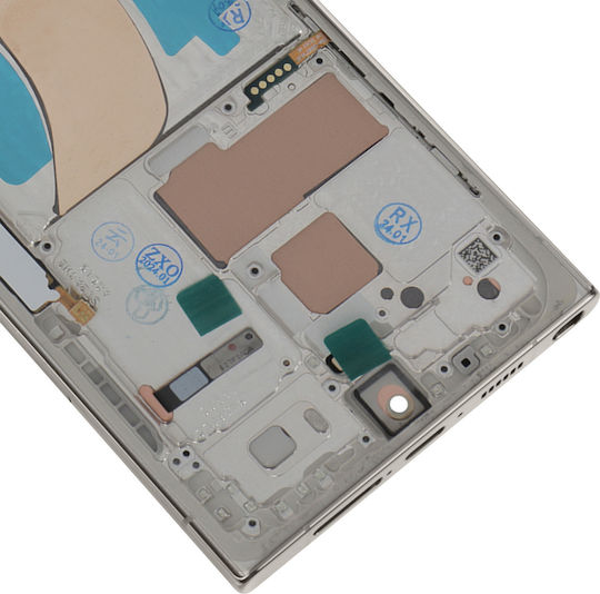 Clappio Пълен комплект S23 Ultra LCD екран + тъчскрийн + шаси бежов