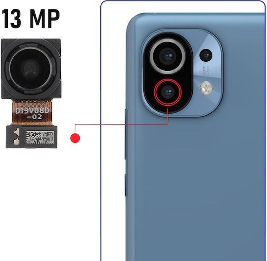 Clappio Kameramodul Mi 11 5G 13MP Ultra-Weitwinkel-Sensor Schwarz