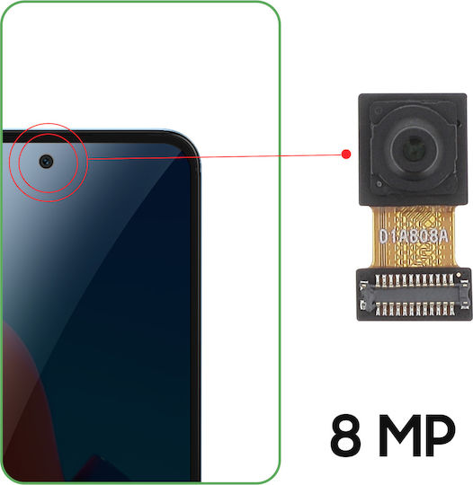 Clappio Front Camera Redmi 12 8mp Selfie Sensor Black
