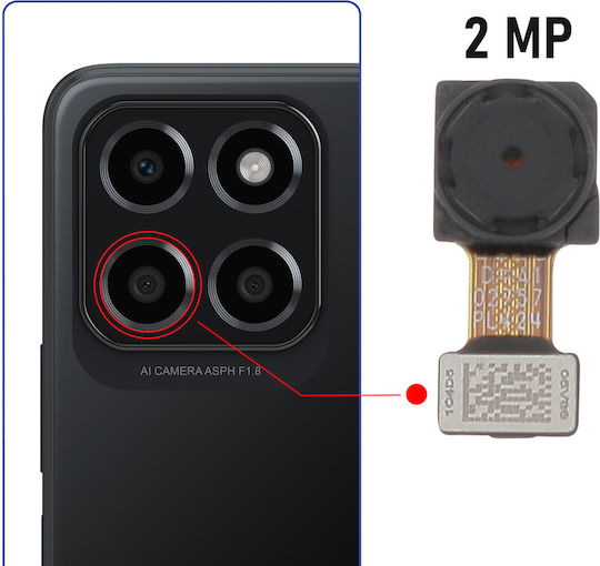 Резервна камера Relife за Honor X8 5G 2MP макро обектив черен
