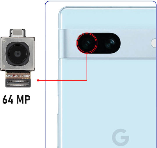 Clappio Camera Modul Pixel 7a 64mp Main Sensor Black