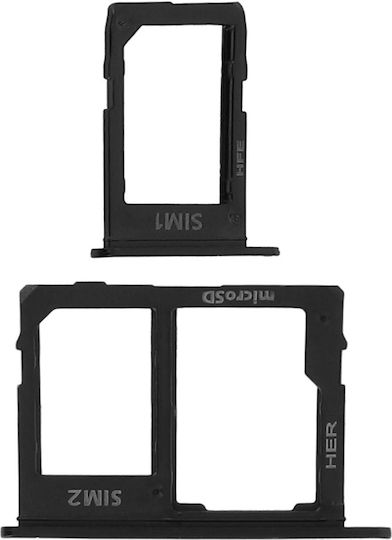Samsung Galaxy J6 Sim Card Holder 2x Nano Sim + Microsd Card Black