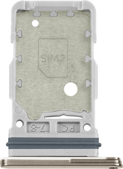 Ersatz-SIM-Kartenfach Samsung Galaxy S23 Ultra Cremefarben
