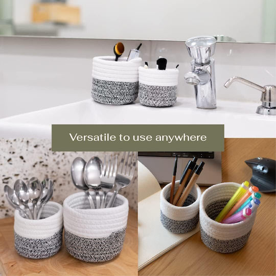 Vivere Boho Federmäppchen in Grau Farbe 9.4x9.4x10.9cm 2 Stück