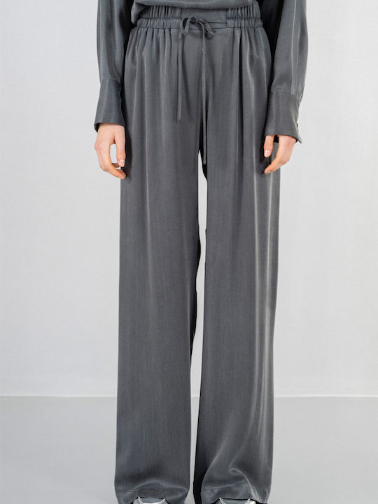 Philosophy Wear Women's Fabric Trousers with Elastic Grey