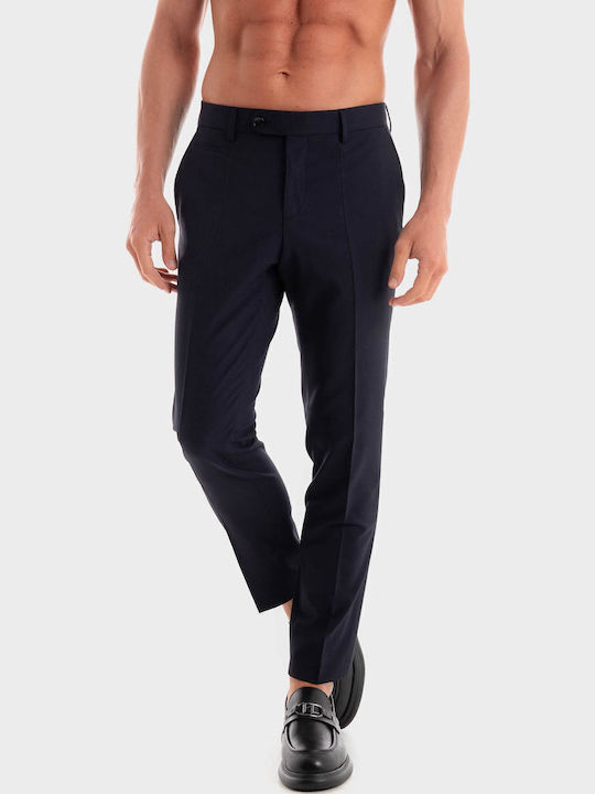 Trousers Elastic in Slim Fit Dark Blue