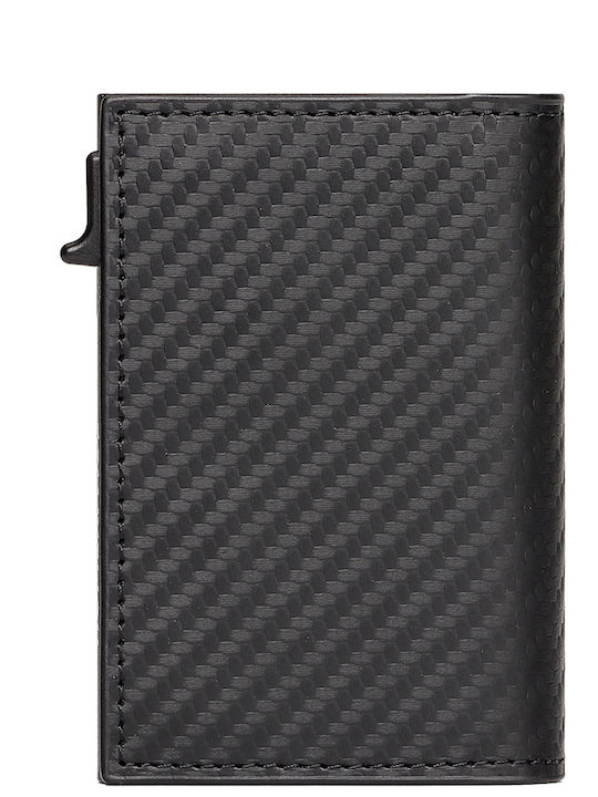 Men's Wallet Cards with RFID and Slide Mechanism Black