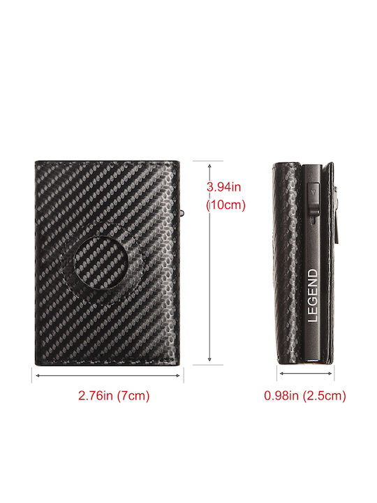 Men's Wallet Cards with RFID and Slide Mechanism Black