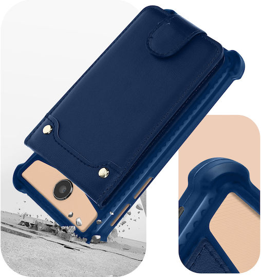 Carcasă Universală Antişoc 5.3" – 5.5" Smartphone-uri + Sloturi pentru Carduri – Albastru Închis