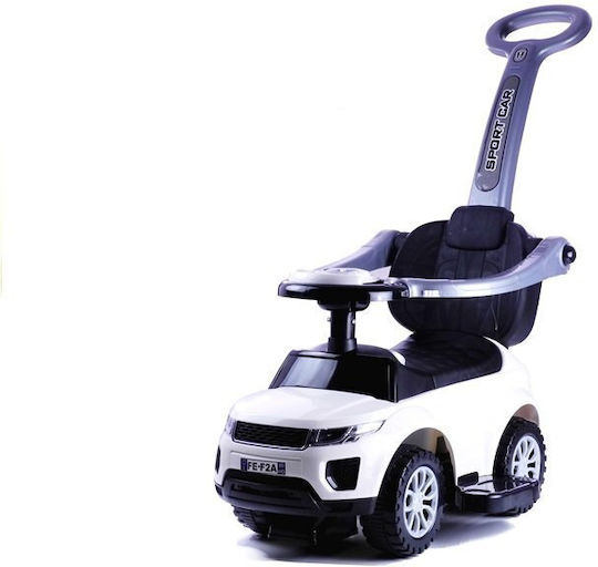 Lean Toys Количка Езда На С Ръкохватка За Родител Бяла