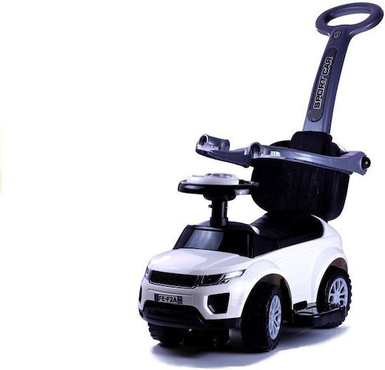 Lean Toys Количка Езда На С Ръкохватка За Родител Бяла