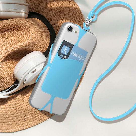 Universal Lanyard Case Smartphones Card-holder Neckpouch Series Blue