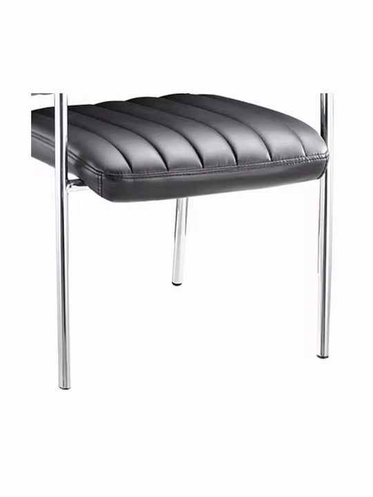 Chair Visitor Cazen with Arms in Black Color 47x45x87cm 1pcs