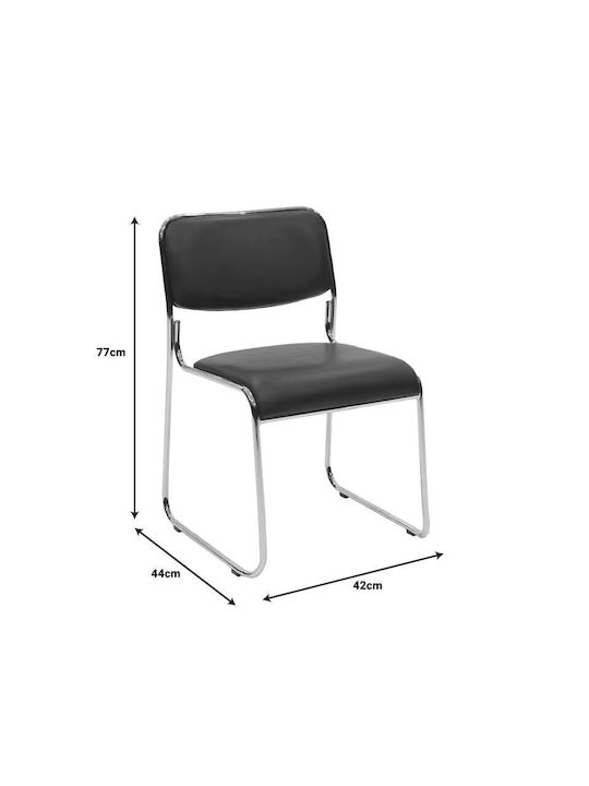 Chair Visitor Randin in Black Color 42x44x77cm 1pcs