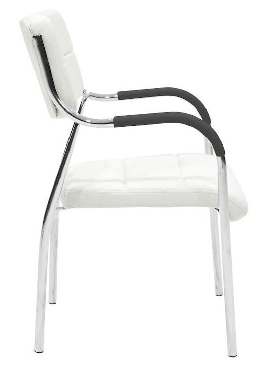 Chair Visitor Otlen with Arms in White Color 47x45x87cm 1pcs