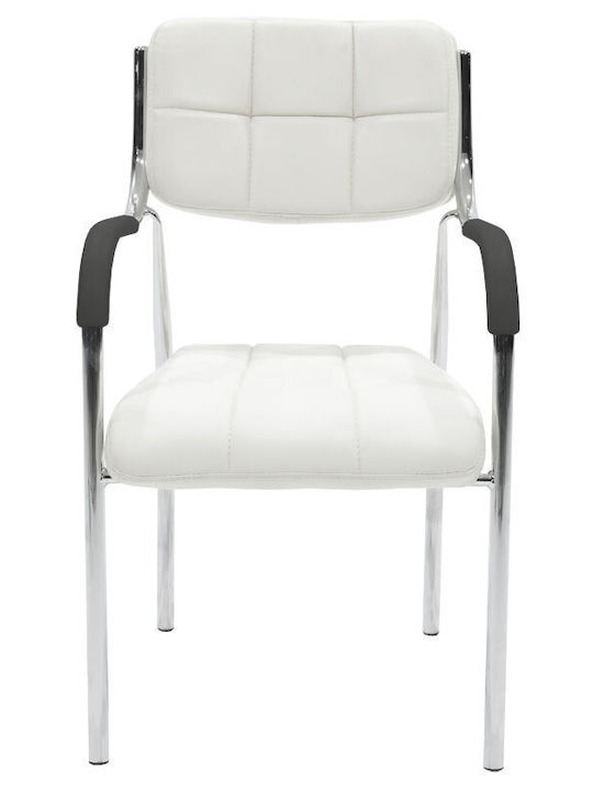 Chair Visitor Otlen with Arms in White Color 47x45x87cm 1pcs