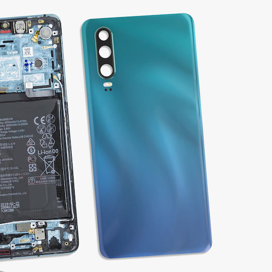 Capac Baterie Huawei P30 Lentilă Cameră Albastru