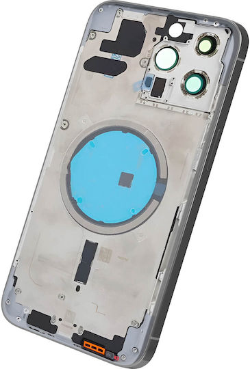 Clappio Frame + Battery Cover Iphone 13 Pro Rear Window Silver