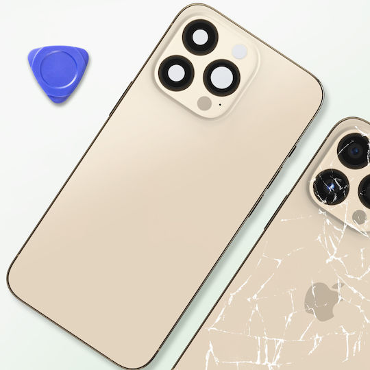 Clappio Frame + Battery Cover Iphone 13 Pro Rear Window Beige