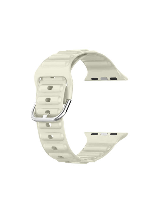 Apple Watch 41mm 40mm 38mm Armband Silikon Verstellbar Beige