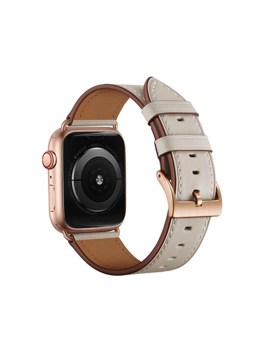 Apple Watch 41mm 40mm 38mm Echtlederarmband Beige