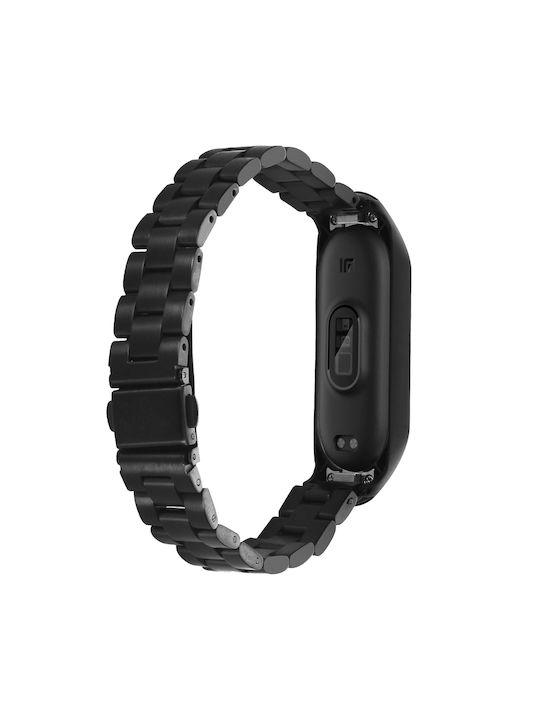 Armband Xiaomi Mi Band 6 5 Glieder Stahl Schmetterlingsverschluss Schwarz
