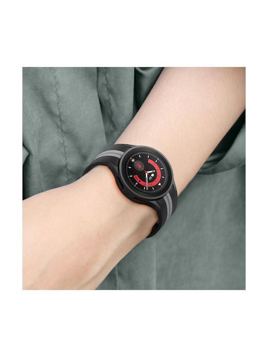 Samsung Galaxy Watch 5 5 Pro 4 Armband Flexibles Silikon Zweifarbig Grau Grau