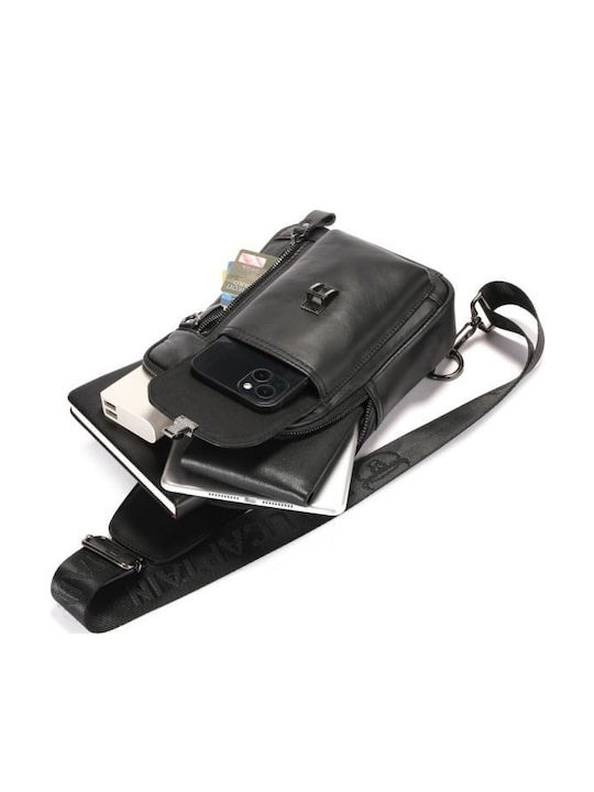 Leather Men's Bag Sling Black