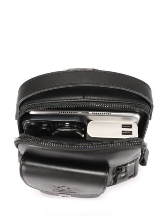Leather Men's Bag Sling Black