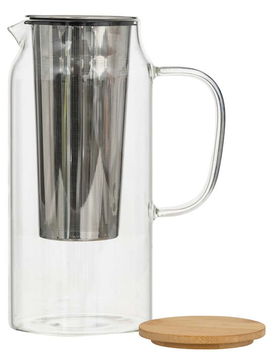 Ceainic Cu Filtru Sticlă Transparentă 1300ml