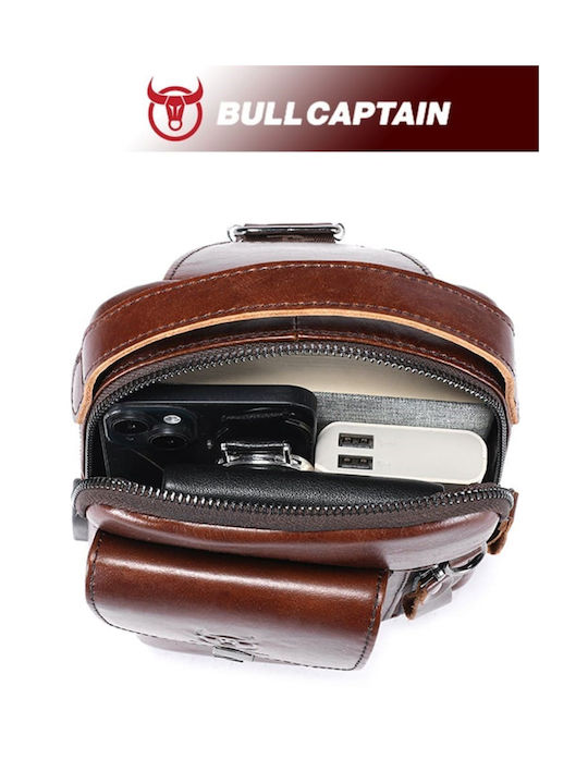 Bull Captain Leder Herrentasche Sling Braun