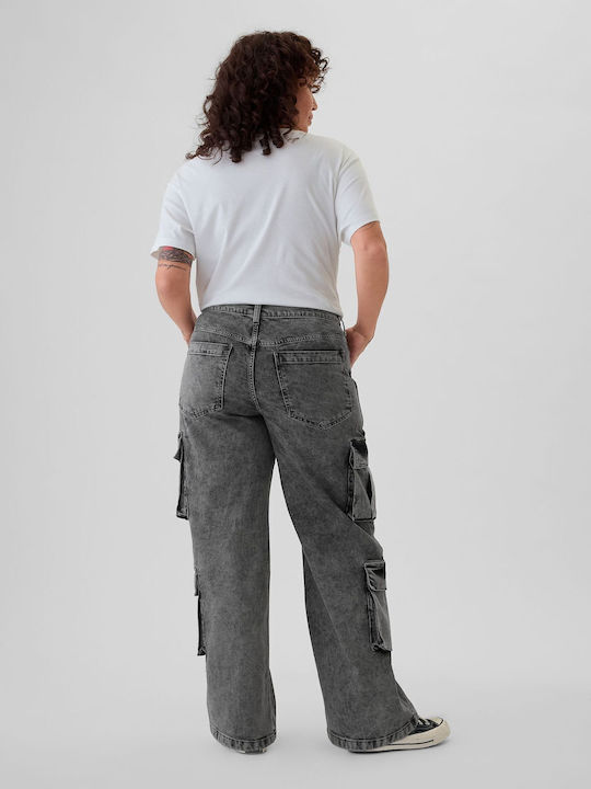 '90s Damenjeans Mittelhohe Taille in Lockerer Passform Acid Black