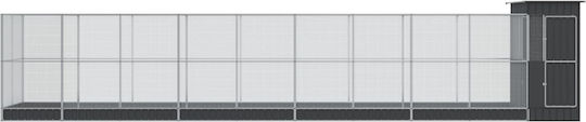 Cușcă extensibilă argintie 1037x203x216 cm oțel argintiu 1037 x 203 x 216 cm