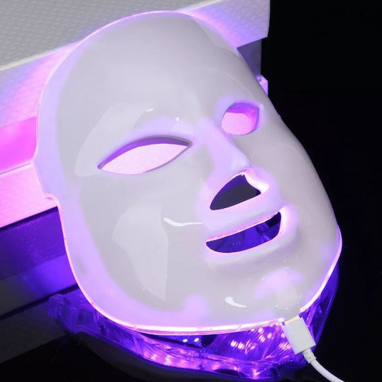 Led Μάσκα Φωτοθεραπείας Προσώπου 150 Λυχνίες 7 Χρώματα Αντιγήρανση Αναζωογόνηση