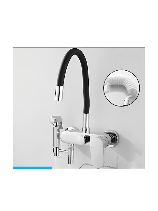 Bonken U-Shaped Kitchen Faucet Wall Black