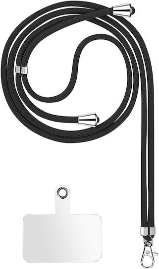 Universelle Smartphone-Kordel Geflochtenes Nylon Etui 90cm Schwarz