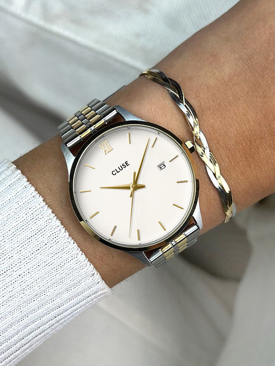 Cluse Minuit Women's Watch with Gold Metal Bracelet