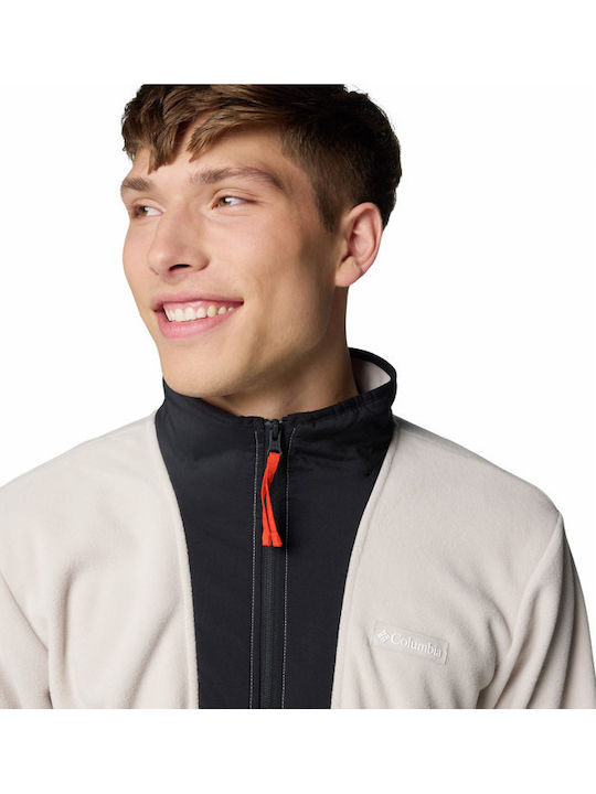 Men's Fleece Cardigan Beige