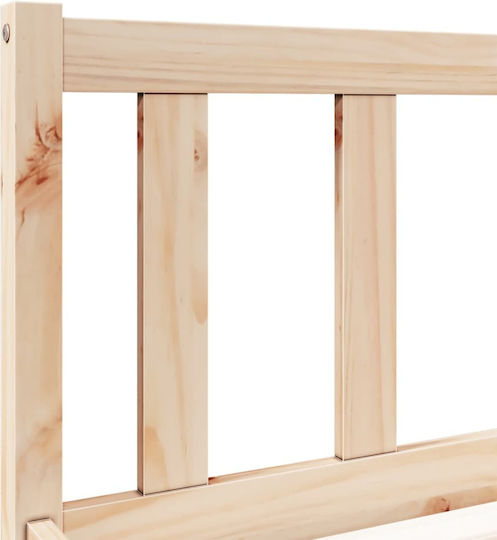 Einzelbett Aus Holz Braune Mit Lattenrost Für Matratze 80x210cm
