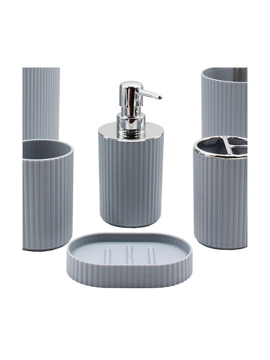Keskor Set Accesorii Pentru Baie Din Plastic Gri 6 Bucăți